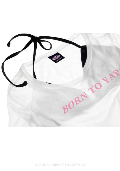 Born To Yap Y2K Sheer Boyfriend Tee Cherrykitten