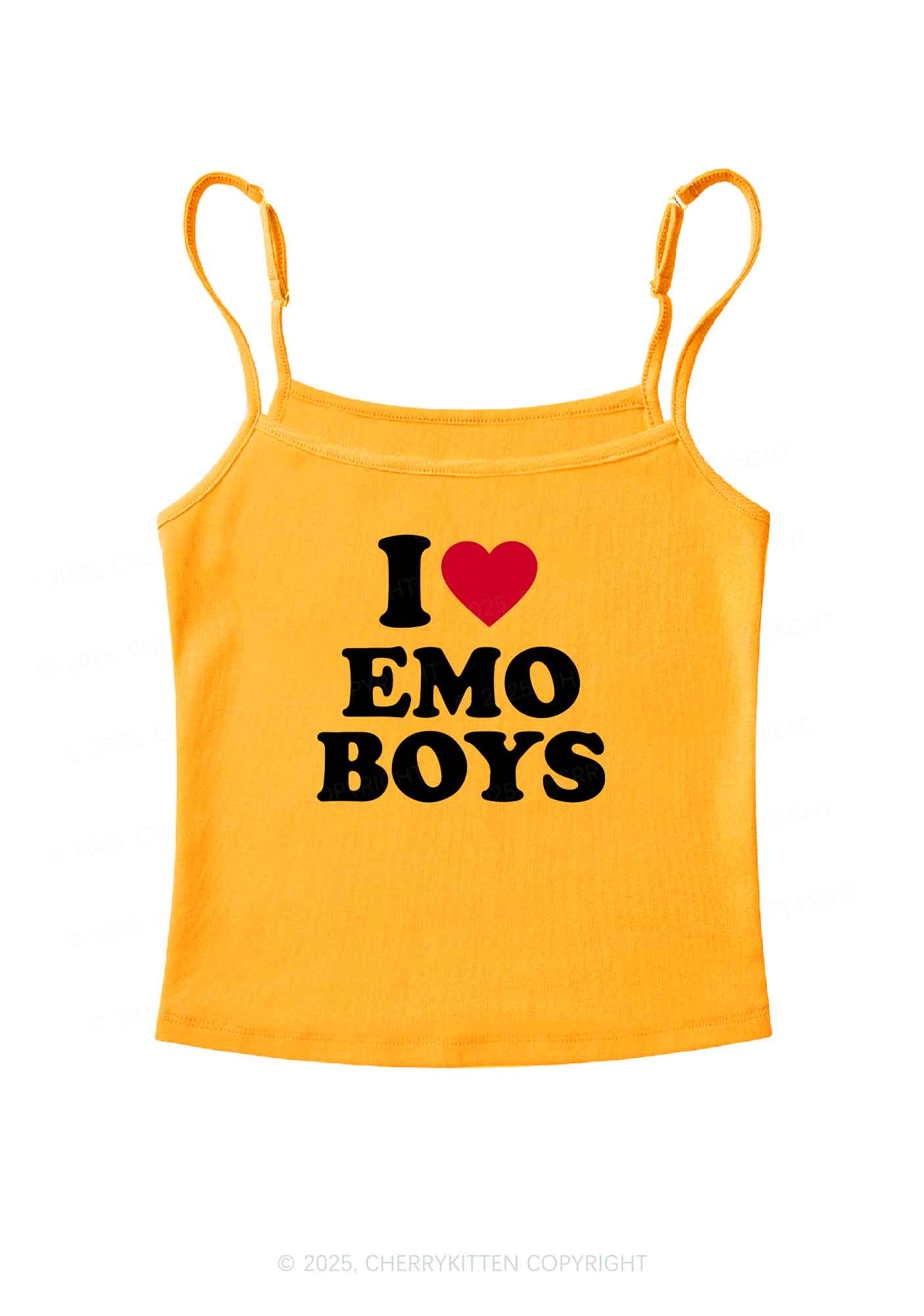 I Love Emo Boys Y2K Spaghetti Strap Cami Cherrykitten