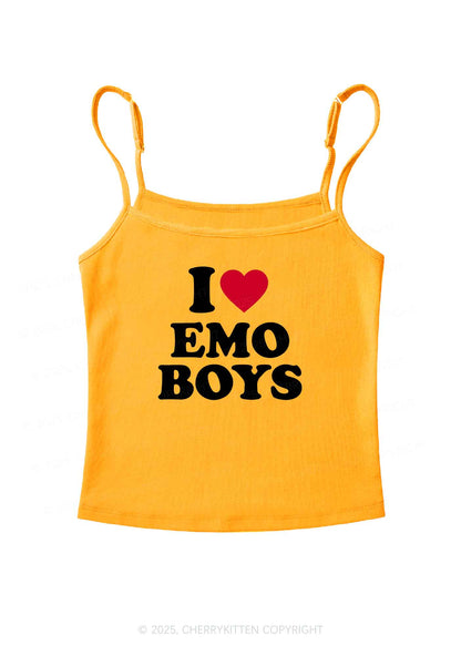 I Love Emo Boys Y2K Spaghetti Strap Cami Cherrykitten
