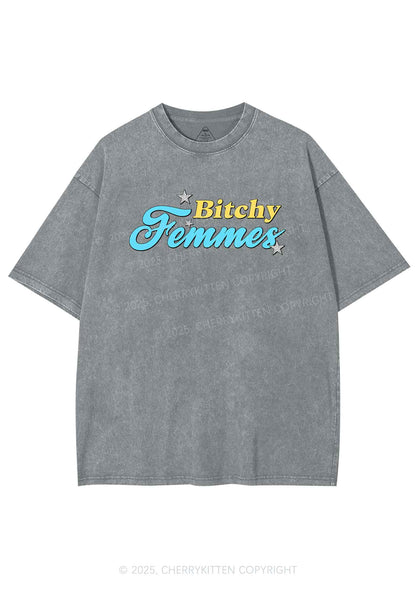 Bxtchy Femmes Pride Y2K Shirts Washed Tee Cherrykitten