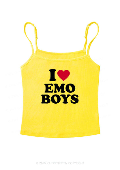 I Love Emo Boys Y2K Spaghetti Strap Cami Cherrykitten