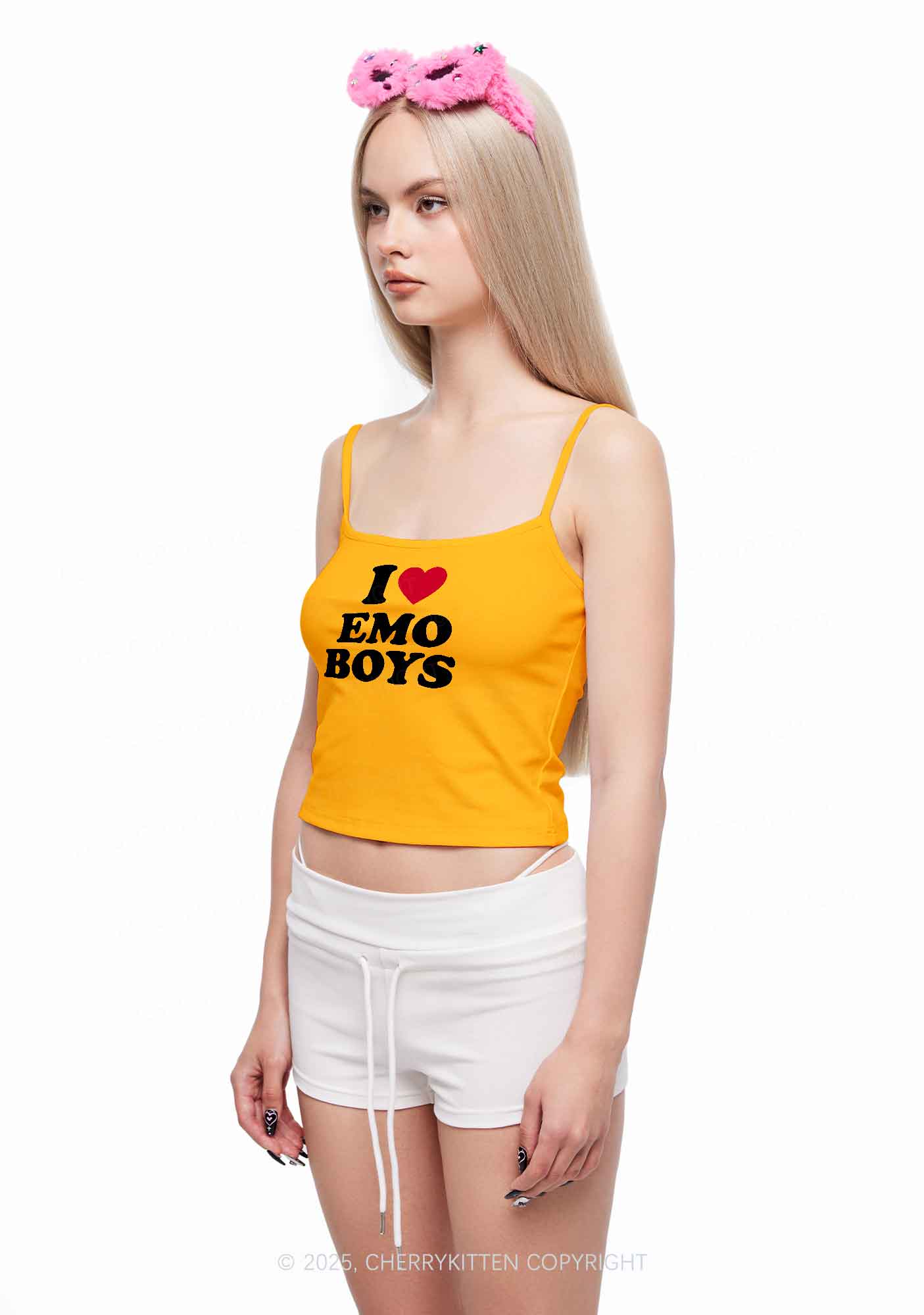 I Love Emo Boys Y2K Spaghetti Strap Cami Cherrykitten