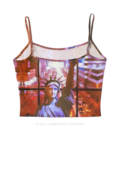 Statue Of Liberty Y2K Mesh Cami Tank Cherrykitten