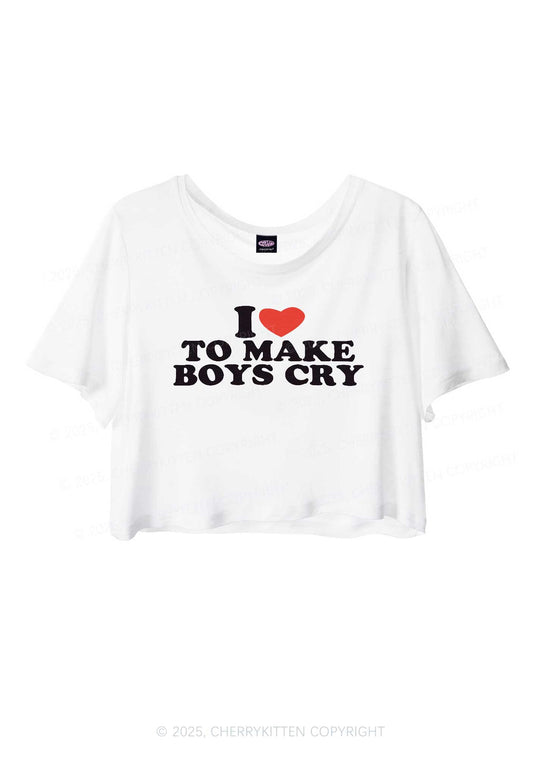 Love To Make Boys Cry Y2K Sheer Crop Tee Cherrykitten