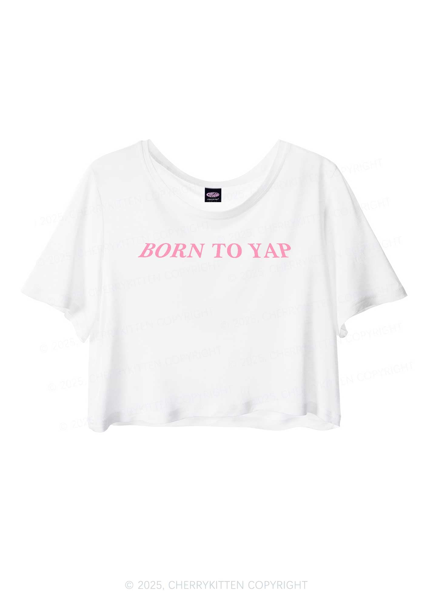 Born To Yap Y2K Sheer Crop Tee Cherrykitten