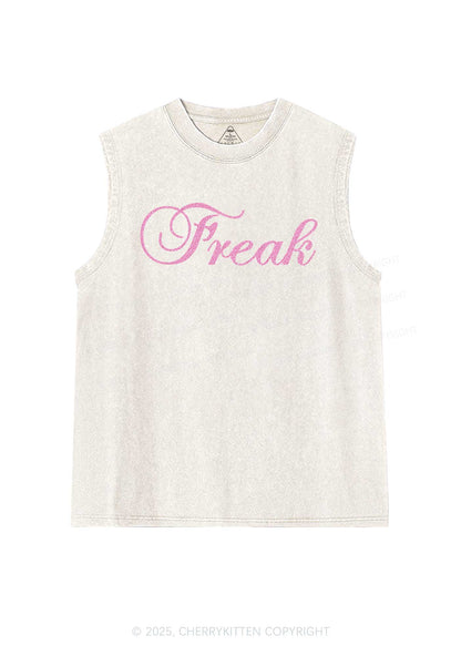 Glitter Freak Y2K Washed Muscle Tank Cherrykitten