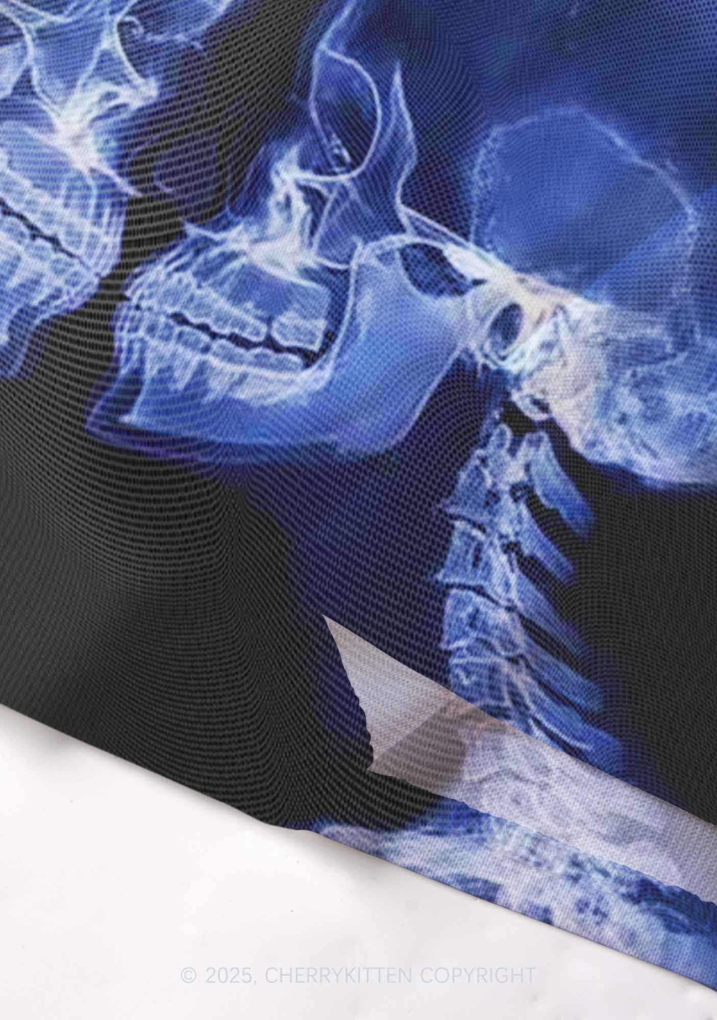 X Ray Skull Kiss Y2K Mesh Cami Tank Cherrykitten