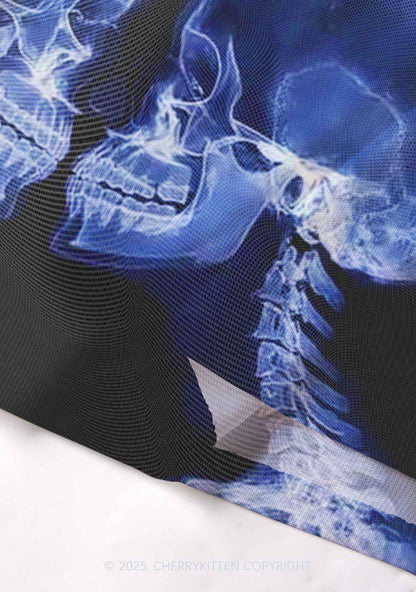 X Ray Skull Kiss Y2K Mesh Cami Tank Cherrykitten