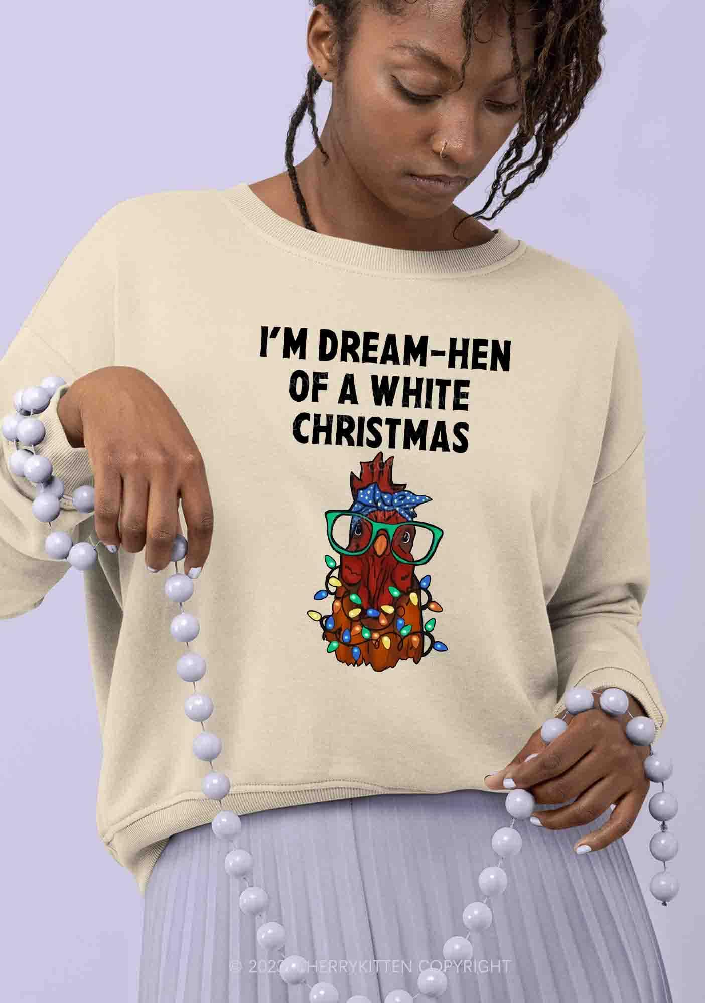 I'm Dream Hen Of A White Christmas Y2K Sweatshirt Cherrykitten