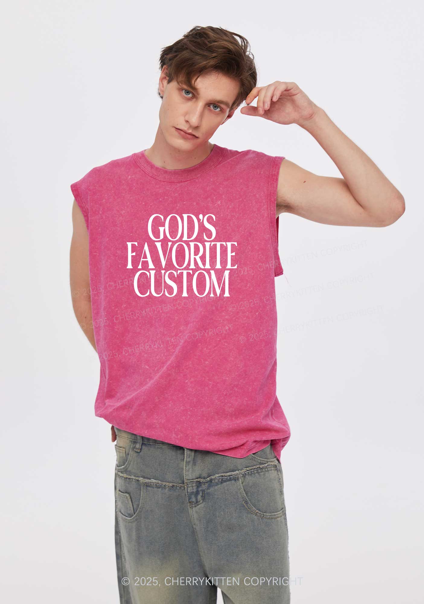 Gods Favorite Custom Y2K Washed Muscle Tank Cherrykitten