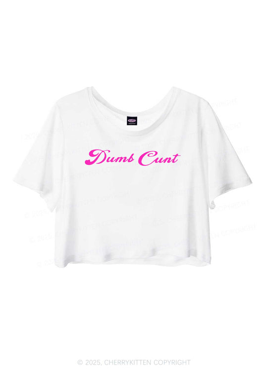 Dumb Cxxt Y2K Sheer Crop Tee Cherrykitten