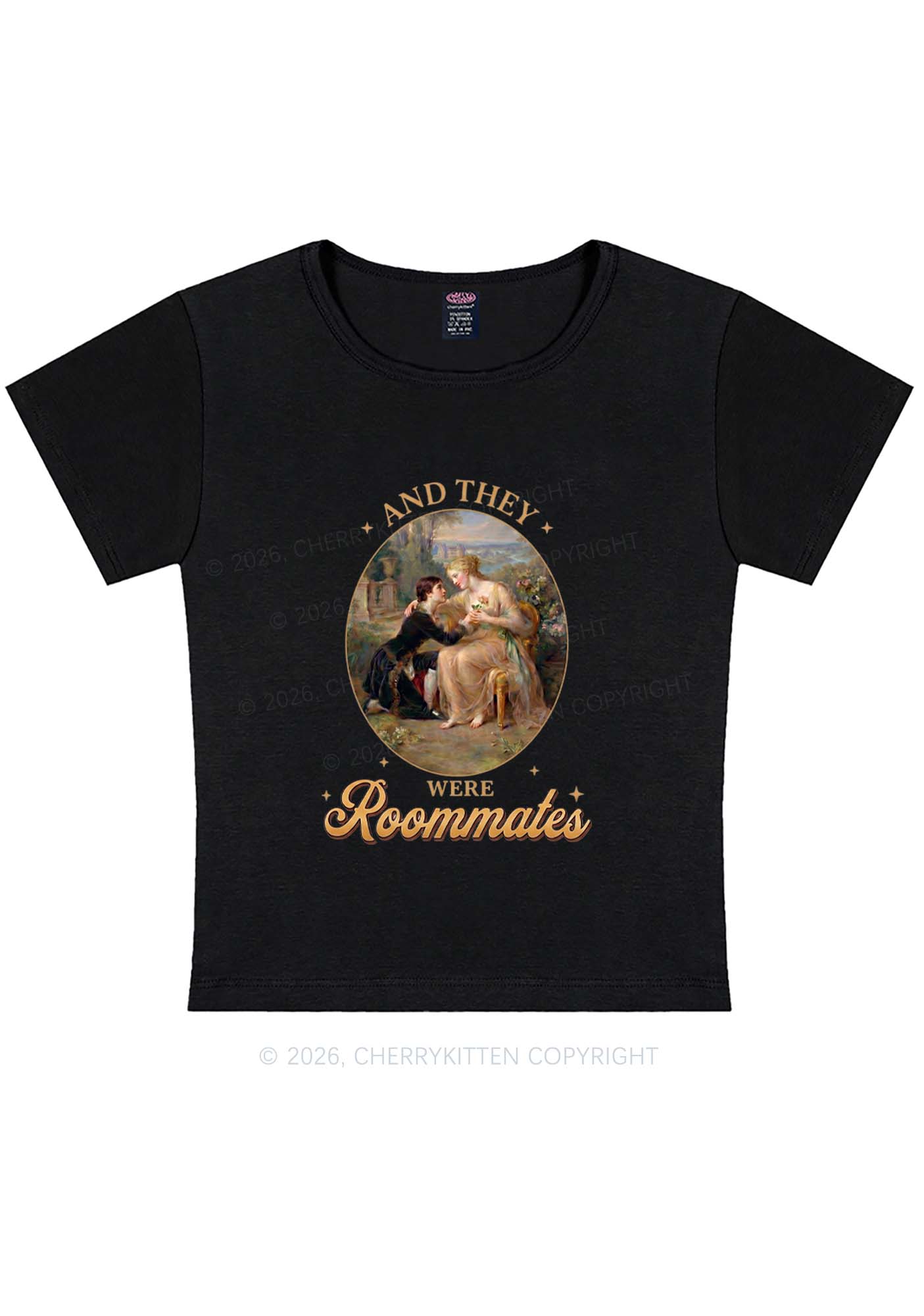 They Were Roommates Pride Y2K Baby Tee Cherrykitten