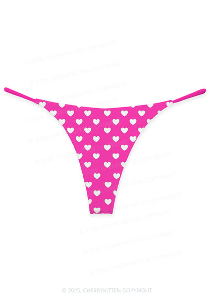 White Heart On Pink Valentine's Day Y2K Print Couples Boxer Thong Set Cherrykitten