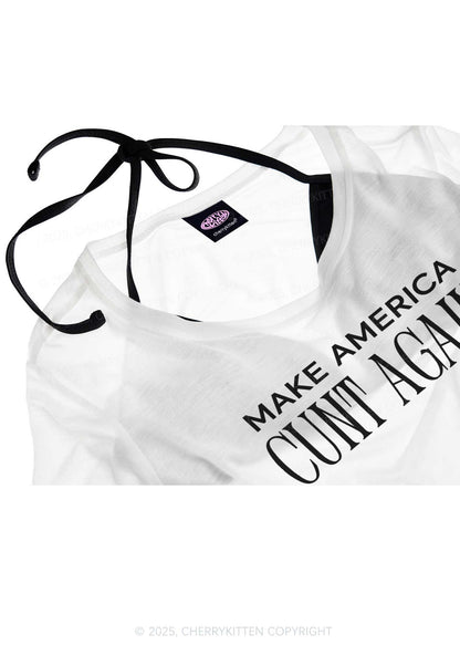 Make America Cxxt Again Y2K Sheer Crop Tee Cherrykitten