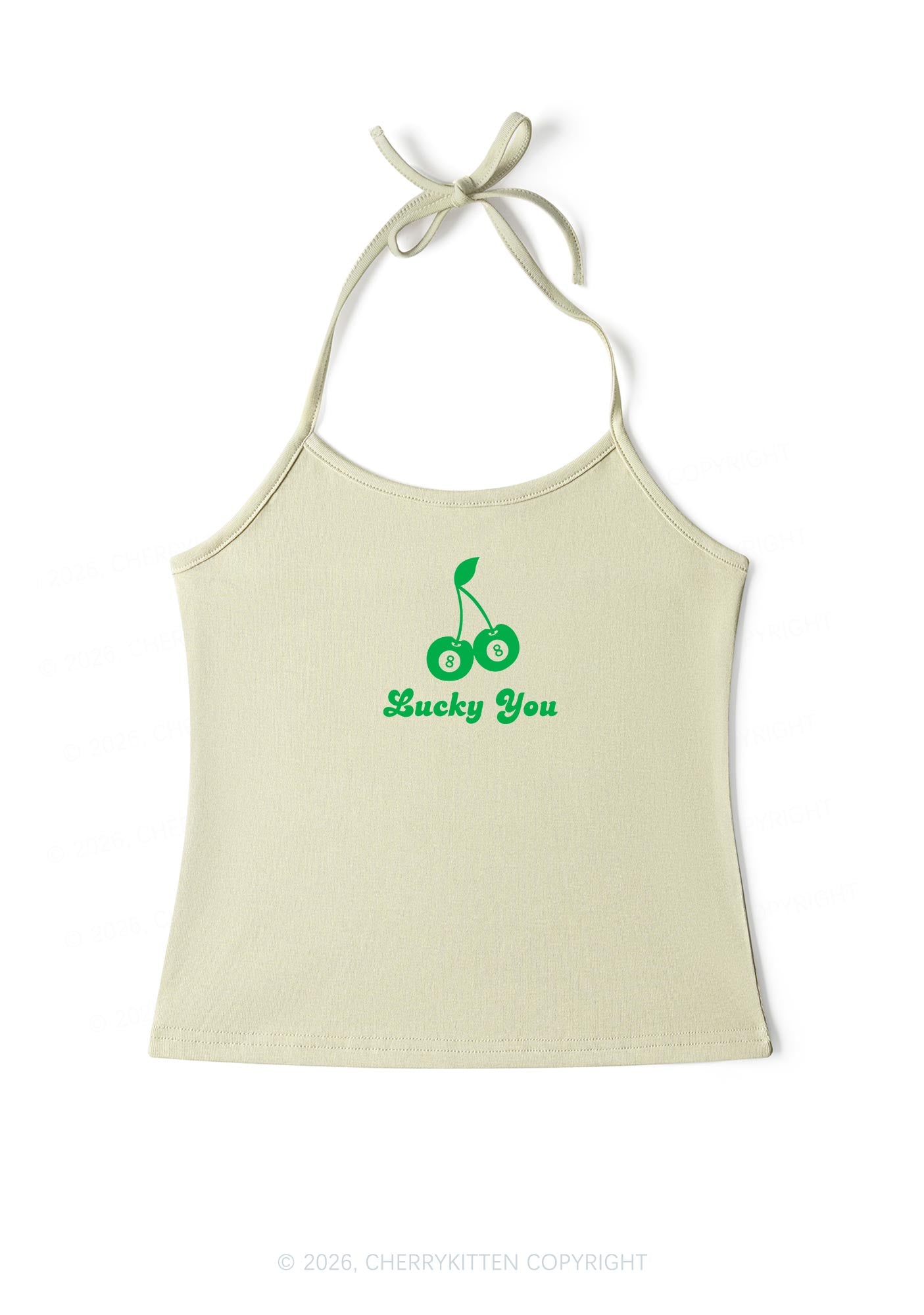 Lucky Eight St Patricks Y2K Halter Neck Cami Cherrykitten