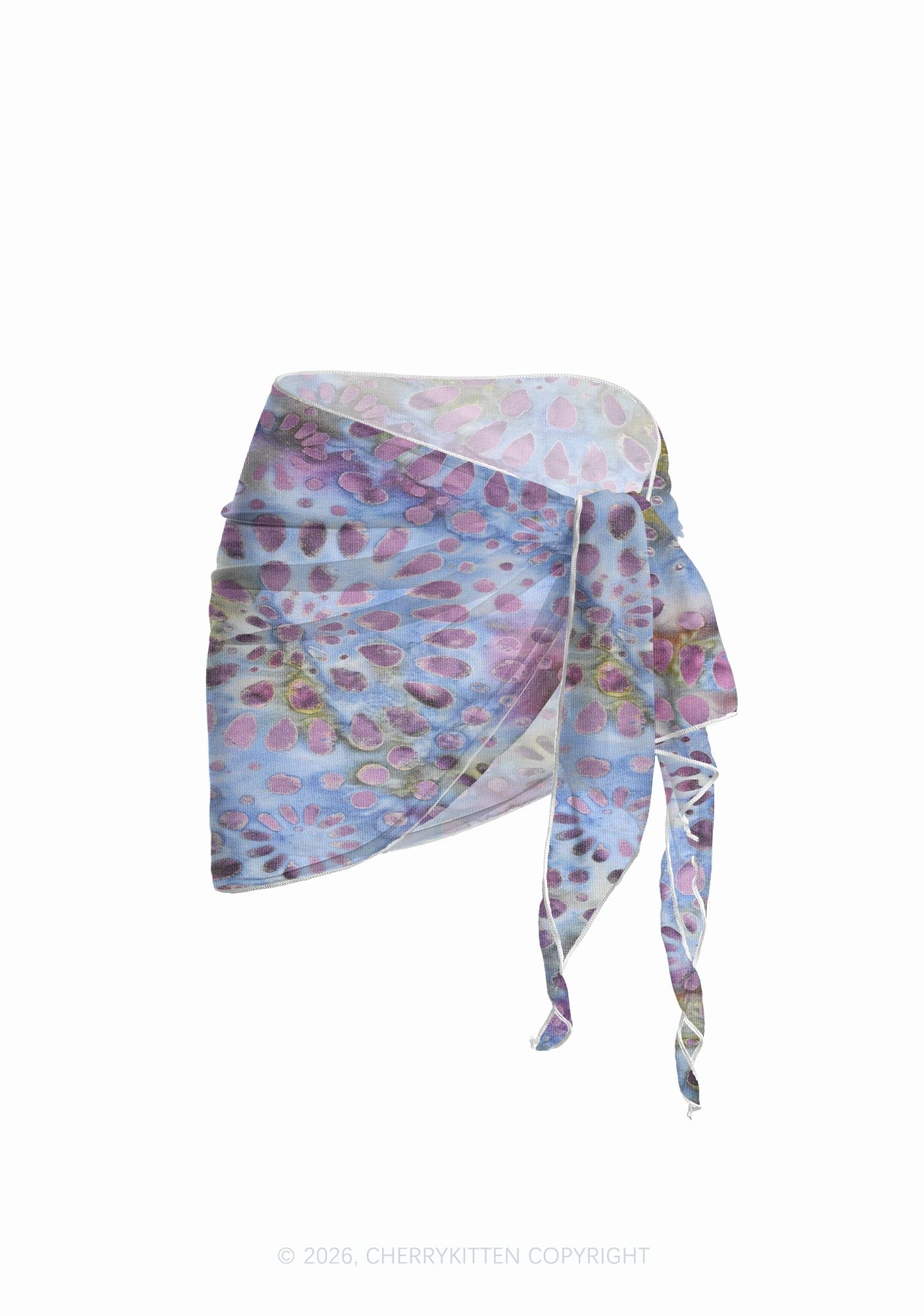 Purple Fluid Spotted Y2K Print Bikini Set Cherrykitten