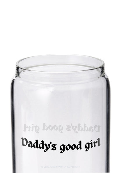 Daddys Good Girl Y2K Printed Glass Cup Cherrykitten