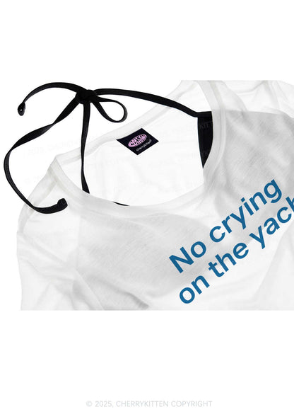 No Crying On Yacht Y2K Sheer Crop Tee Cherrykitten