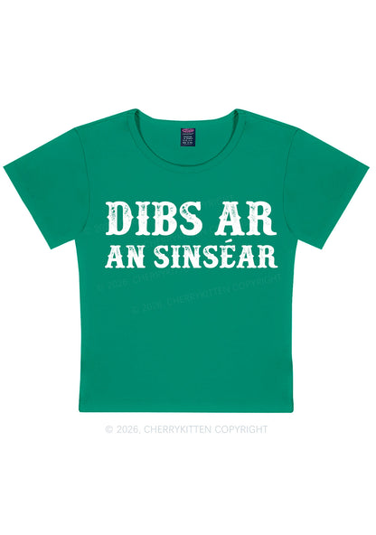 Dibs Ar An Sinsear St Patricks Y2K Baby Tee Cherrykitten