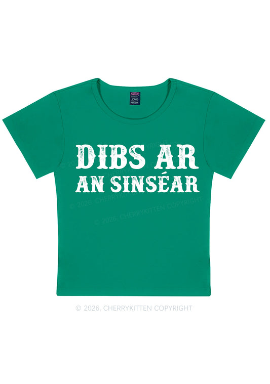 Dibs Ar An Sinsear St Patricks Y2K Baby Tee Cherrykitten