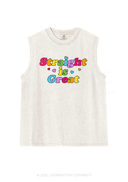 Straight Is Great Pride Y2K Washed Muscle Tank Cherrykitten