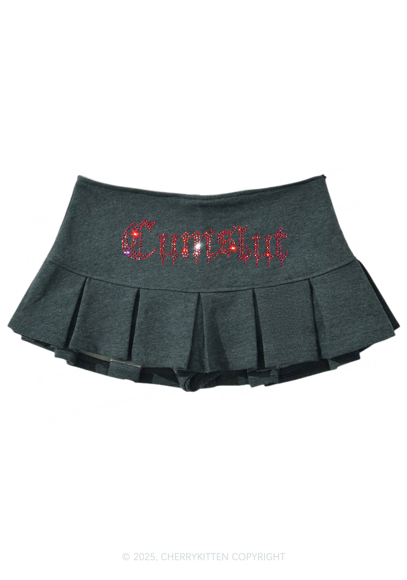 Rhinestone Cxmslxt Y2K Mini Pleated Skirts Cherrykitten