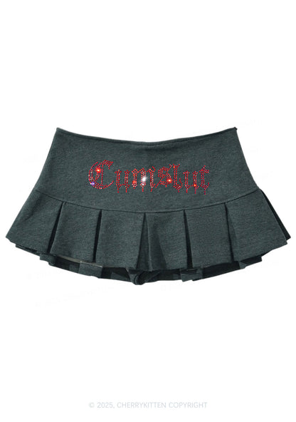 Rhinestone Cxmslxt Y2K Mini Pleated Skirts Cherrykitten