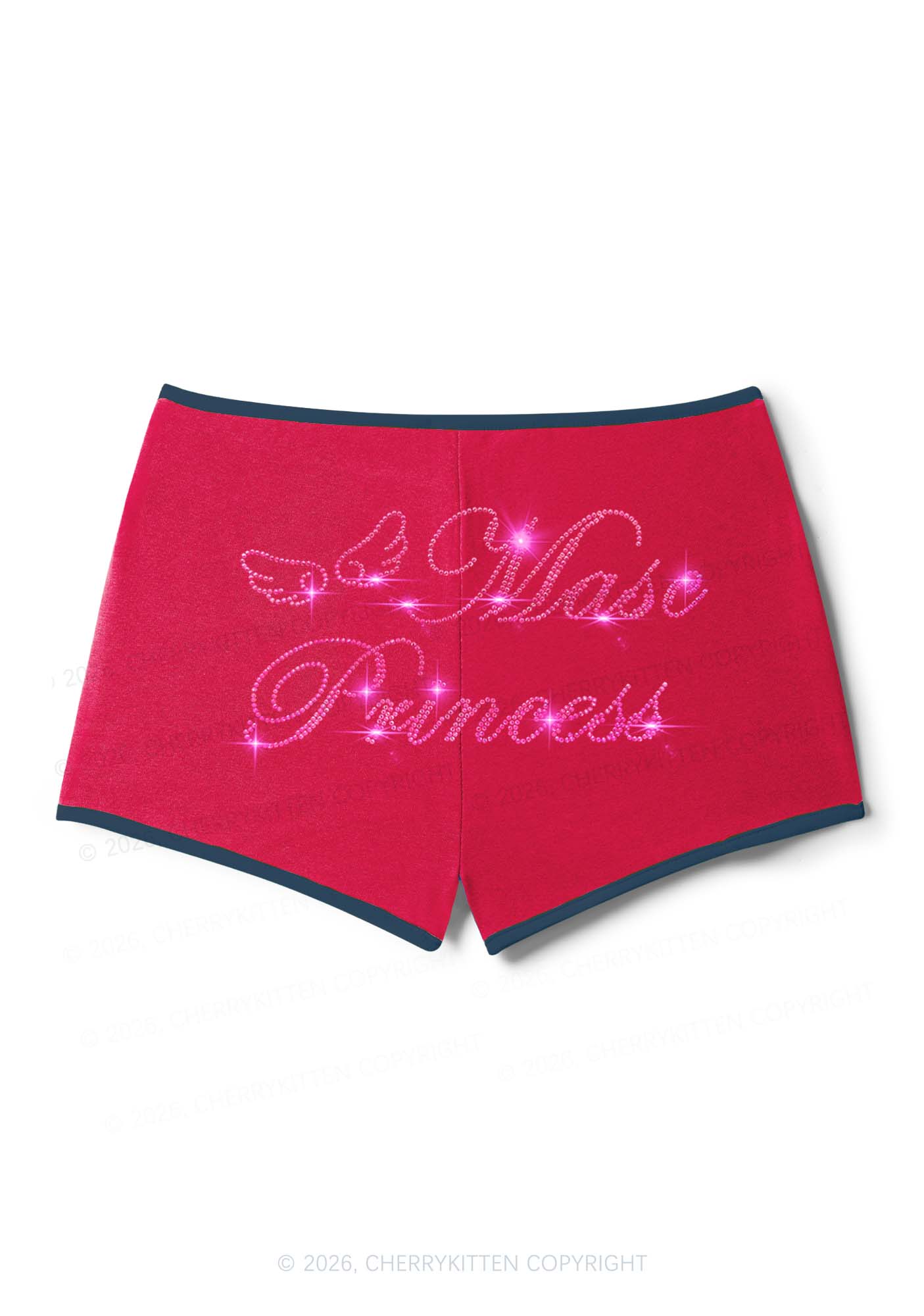 Rhinestone Masc Princess Pride Y2K Booty Shorts Cherrykitten