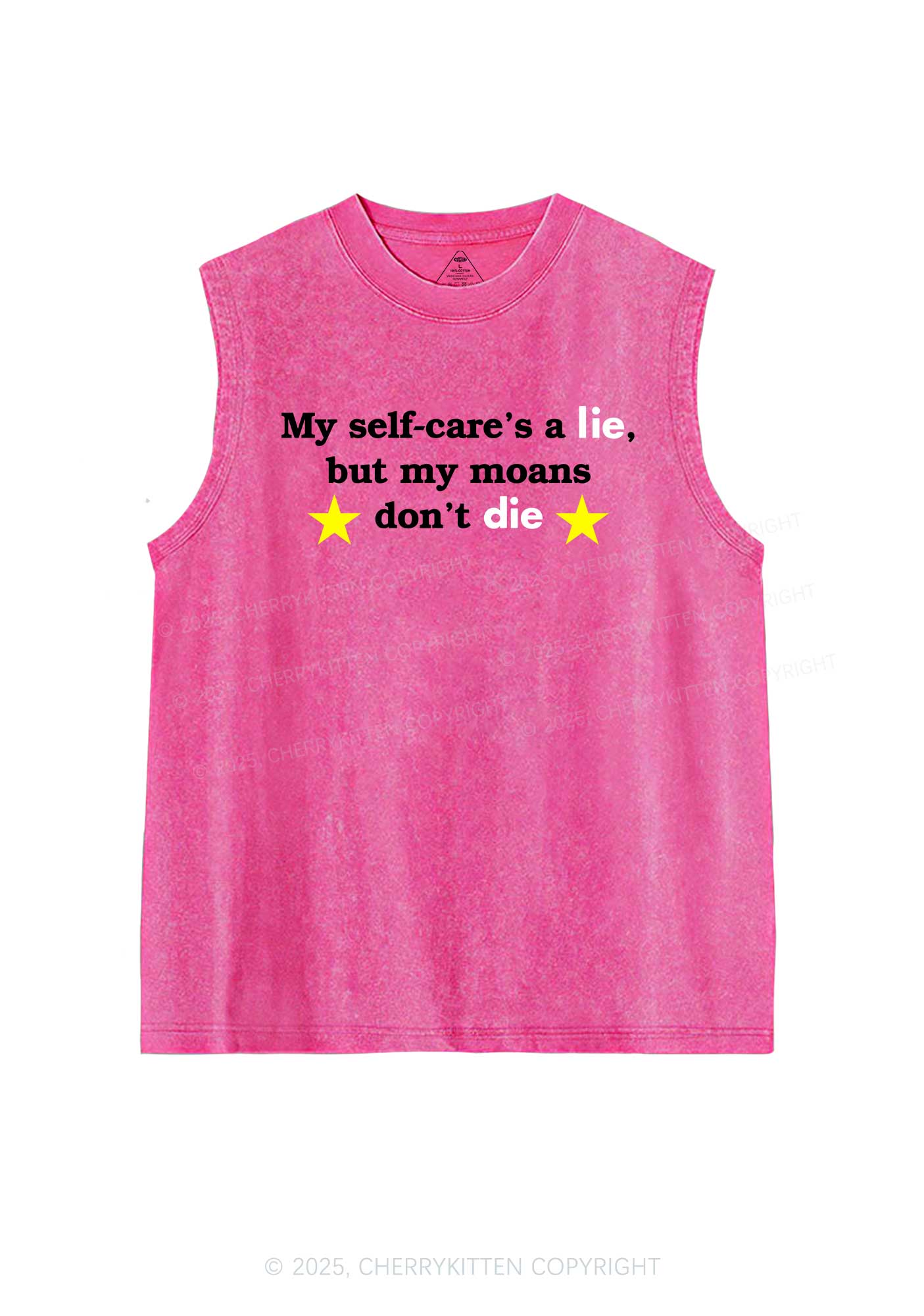 My Moans Dont Die Y2K Washed Muscle Tank Cherrykitten