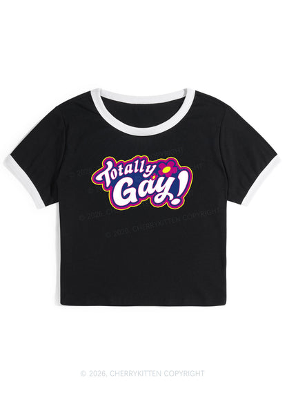 Totally Gay Pride Y2K Ringer Tee Cherrykitten