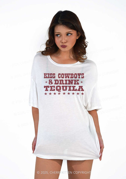 Kiss Cowboys Y2K Sheer Boyfriend Tee Cherrykitten