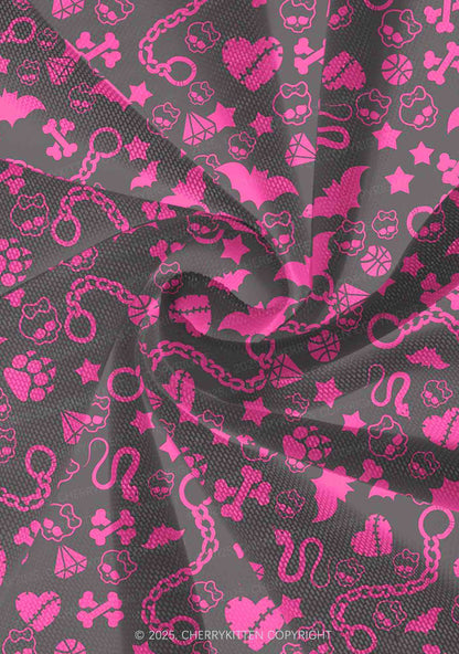 Chains And Bats Valentine's Day Y2K Print Mini Layered Skirt Cherrykitten