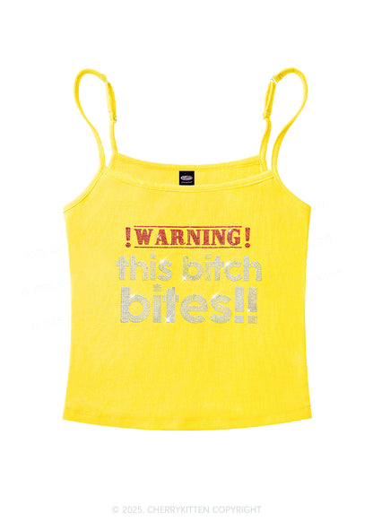 Rhinestone This Bxxch Bites Y2K Spaghetti Strap Cami Cherrykitten