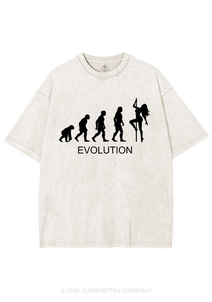Evolution Pole Dancer Silhouette Y2K Shirts Washed Tee Cherrykitten