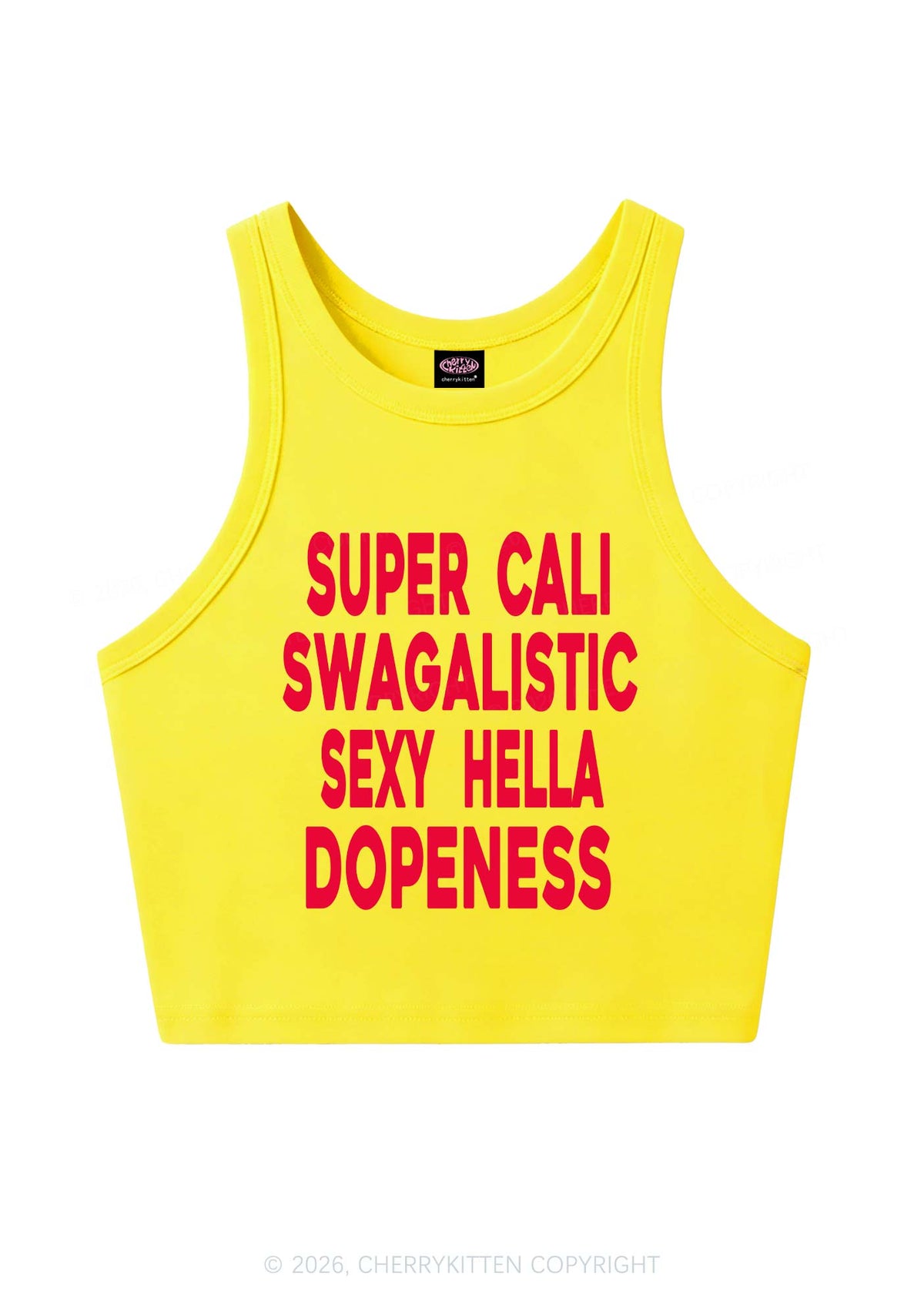 Super Cali Swagalistic Y2K Crop Tank Top Cherrykitten