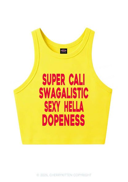 Super Cali Swagalistic Y2K Crop Tank Top Cherrykitten