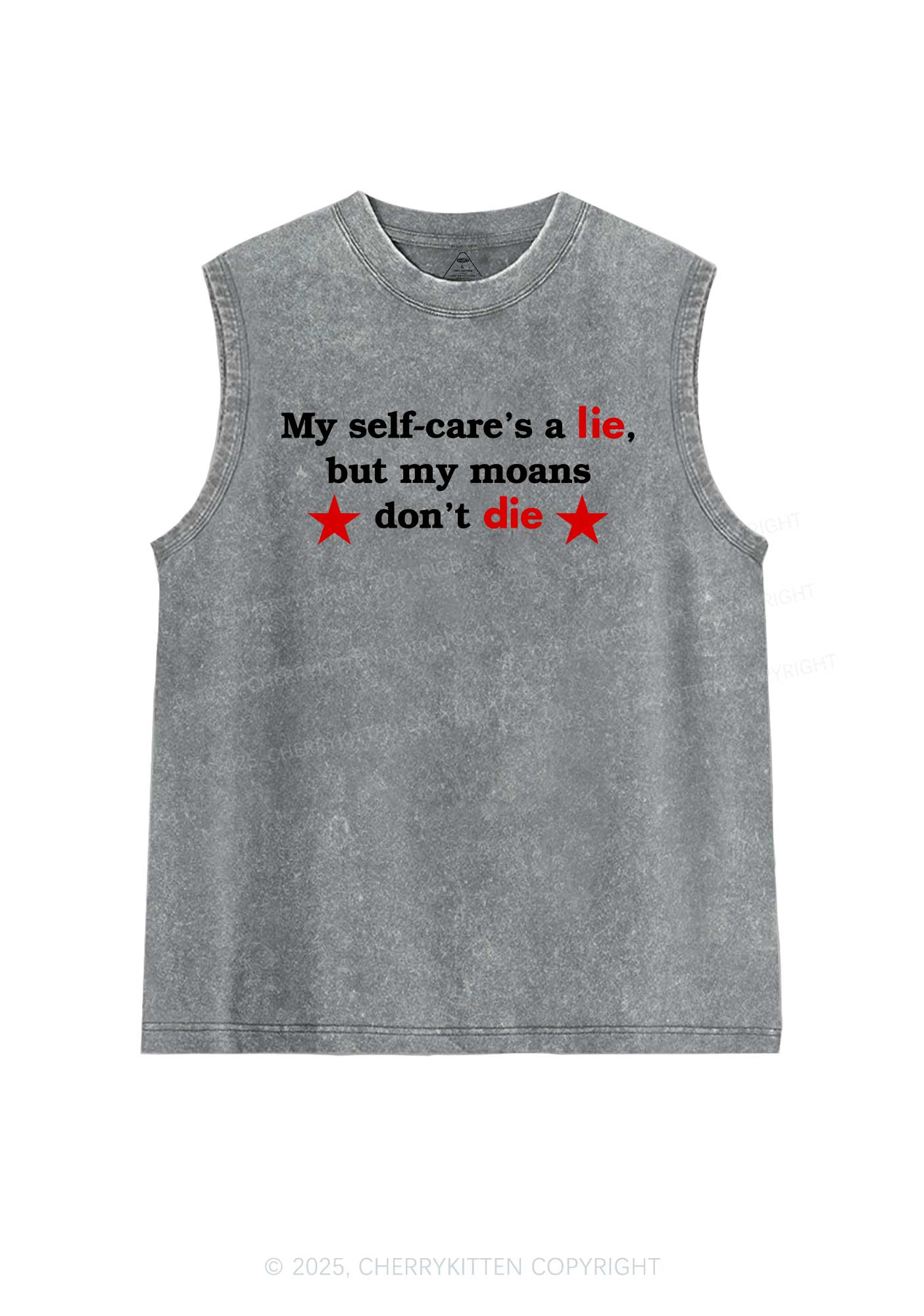 My Moans Dont Die Y2K Washed Muscle Tank Cherrykitten