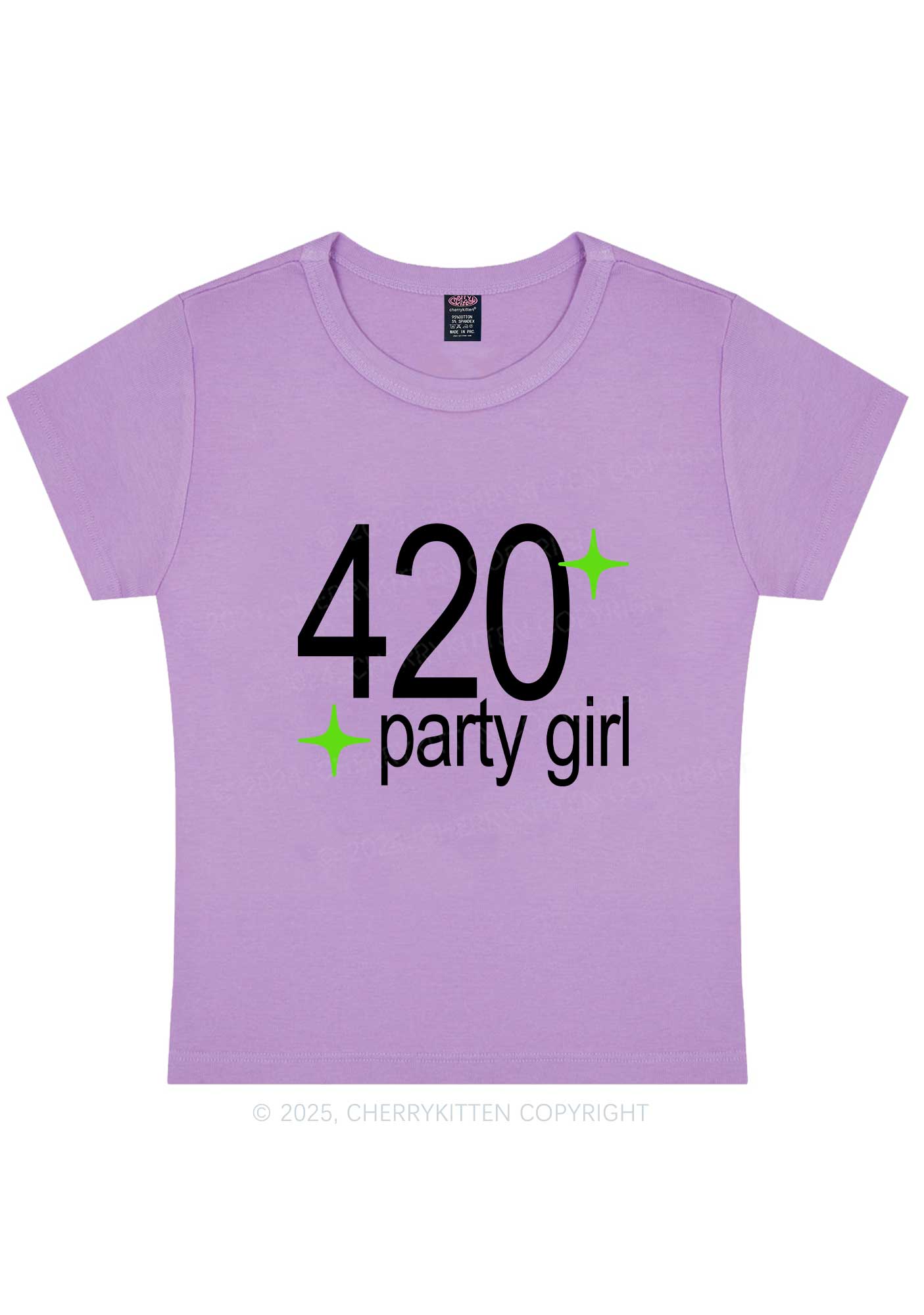 Stoned Party Girl Y2K Baby Tee Cherrykitten