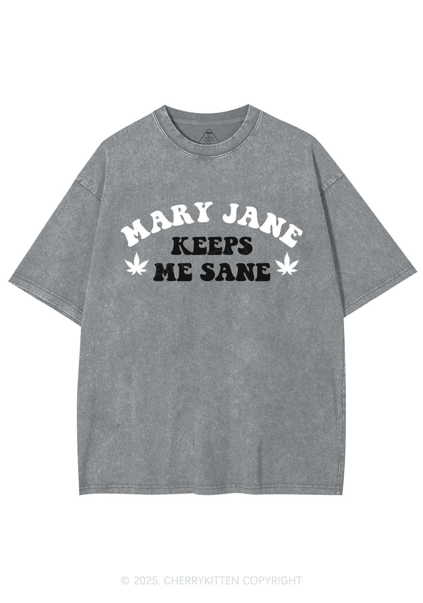 Keeps Me Sane Y2K Shirts Washed Tee Cherrykitten