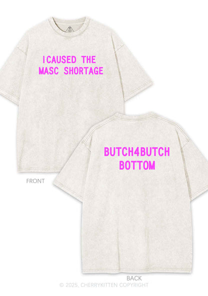 Masc Shortage Two Sides Pride Y2K Shirts Washed Tee Cherrykitten