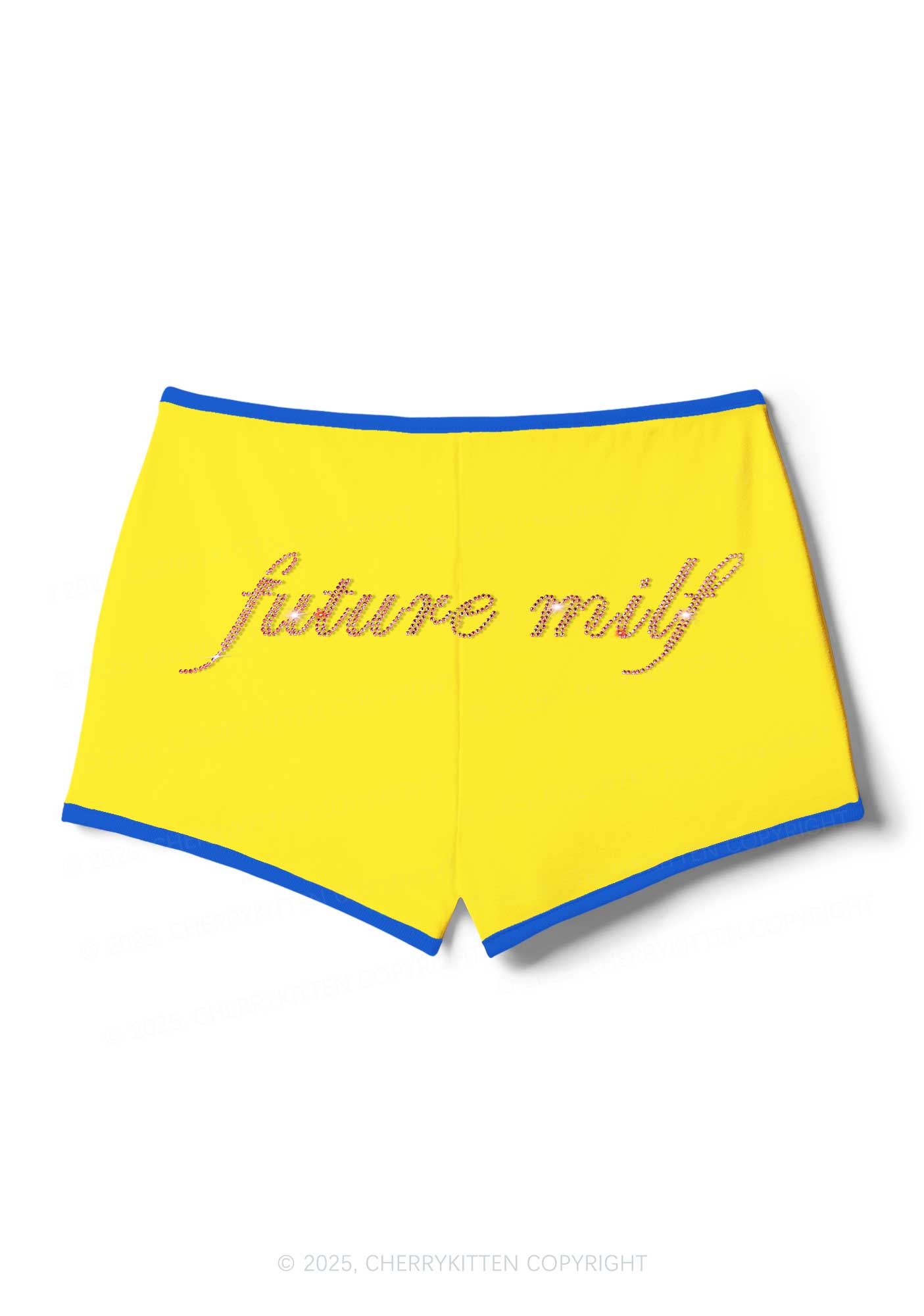 Rhinestone Pink Future Mxxf Y2K Booty Shorts Cherrykitten