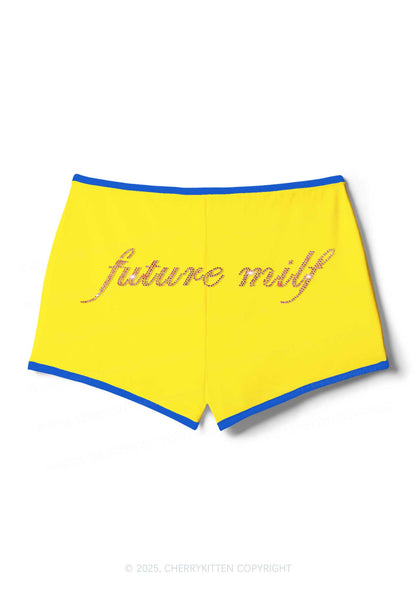 Rhinestone Pink Future Mxxf Y2K Booty Shorts Cherrykitten