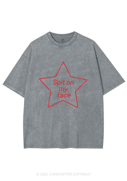 Spit On My Face Y2K Shirts Washed Tee Cherrykitten