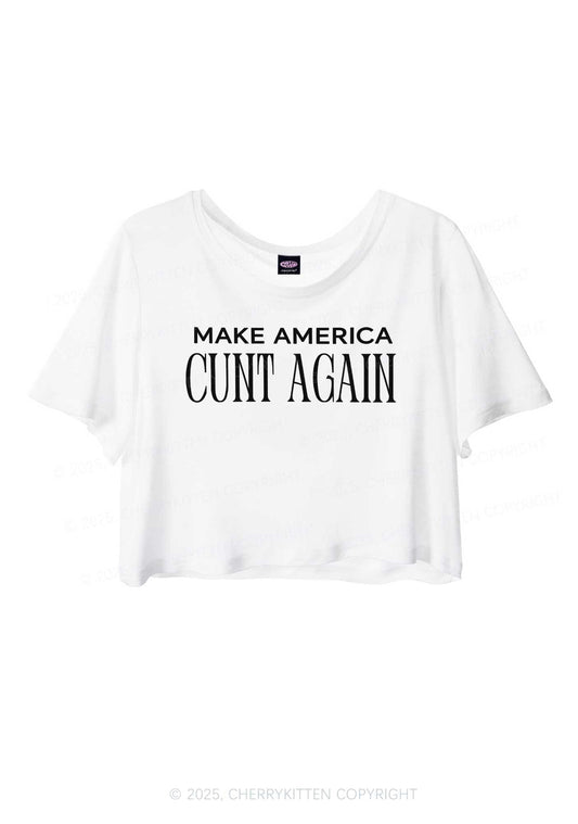 Make America Cxxt Again Y2K Sheer Crop Tee Cherrykitten