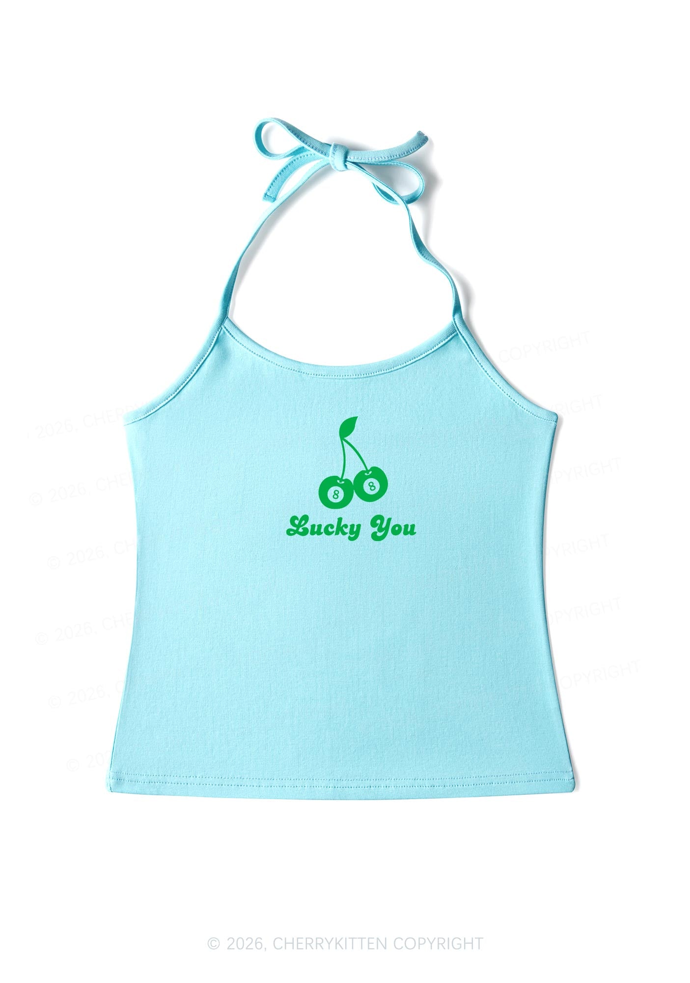 Lucky Eight St Patricks Y2K Halter Neck Cami Cherrykitten