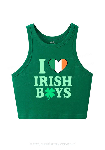 Irish Boy Shamrock St Patricks Y2K Crop Tank Top Cherrykitten