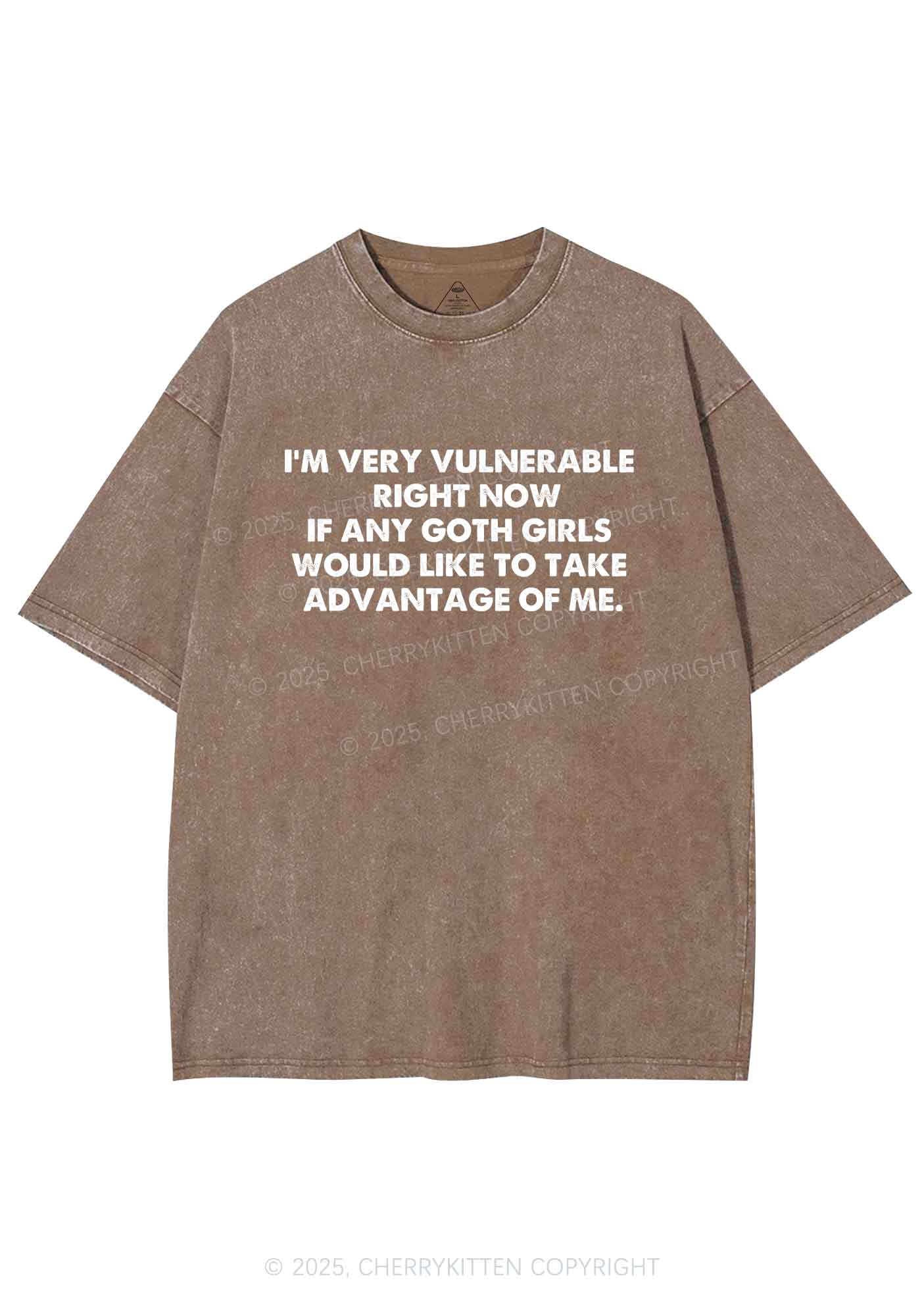 Im Vulnerable Y2K Shirts Washed Tee Cherrykitten