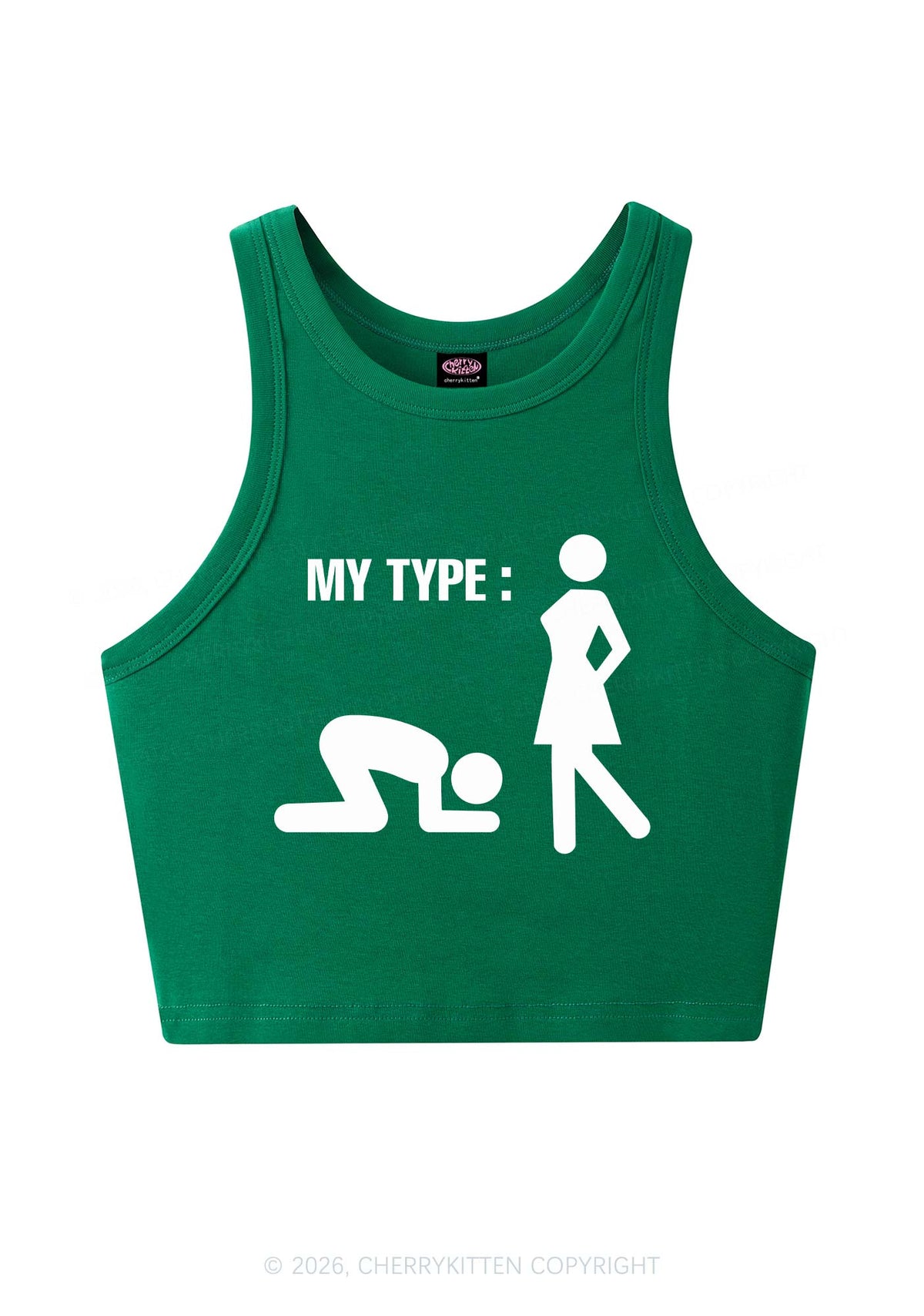 My Type Kneeling Male Y2K Crop Tank Top Cherrykitten