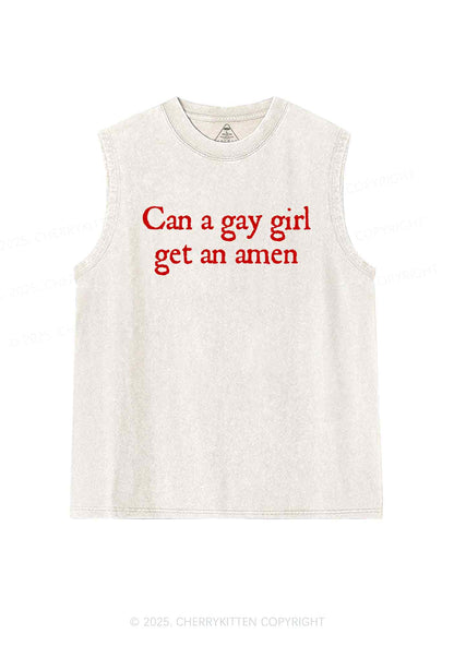 Gay Girl Get Amen Y2K Washed Tank Cherrykitten
