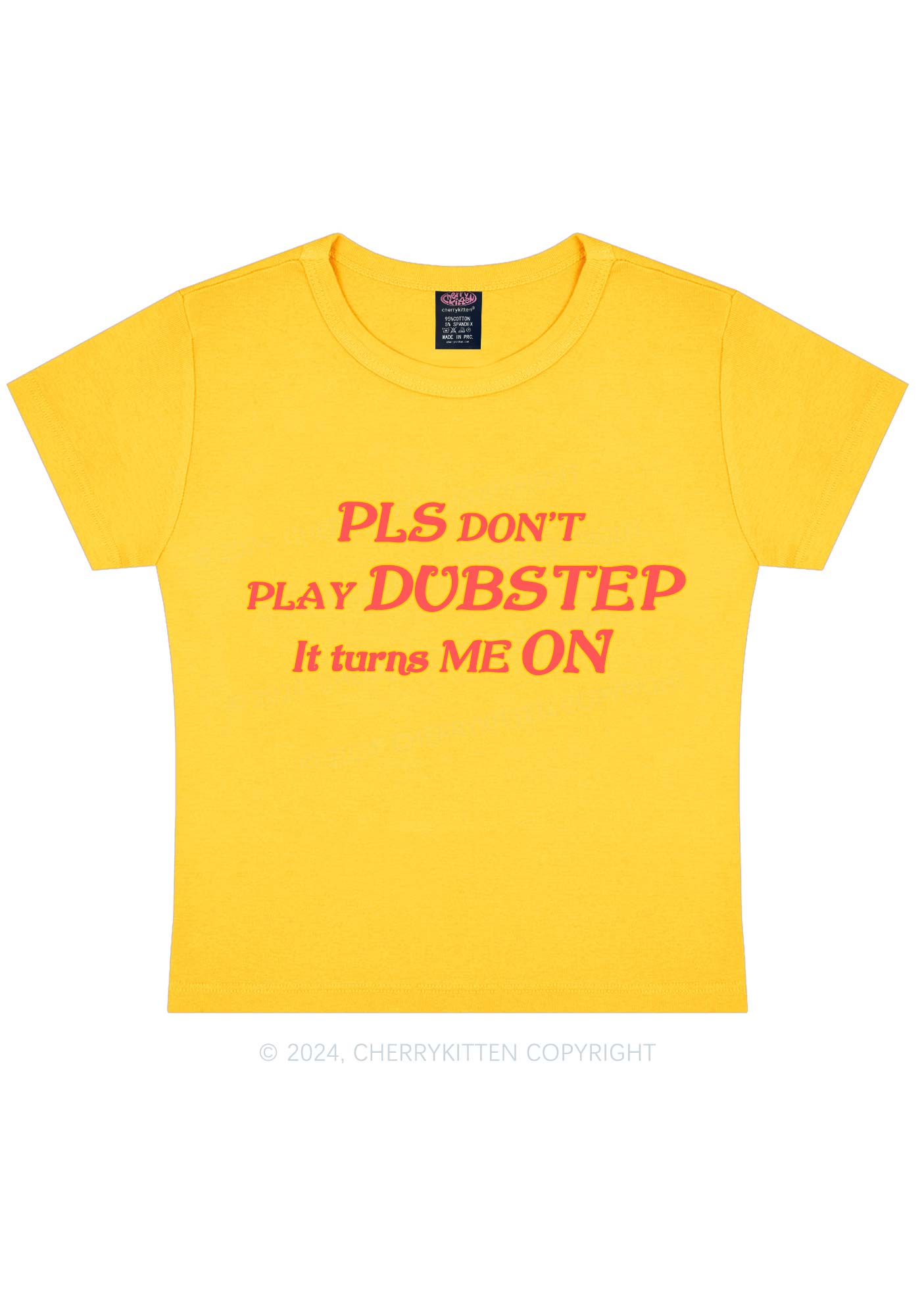 Dubstep Turns Me On Y2K Baby Tee Cherrykitten